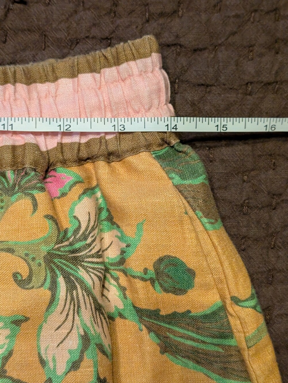 ALEMAIS Winnie Pink & Yellow & Brown Floral Linen Shirt and Short Set - Picture 10 of 16